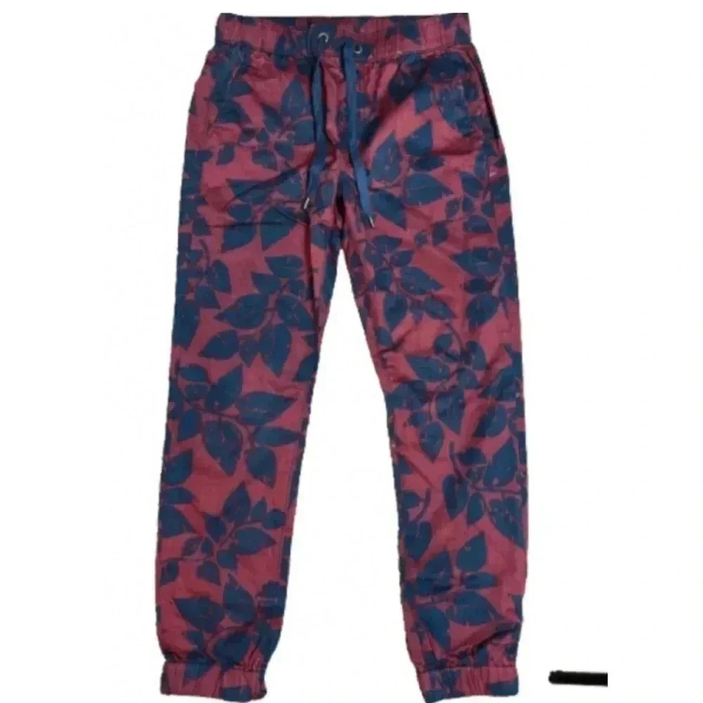 Men’s Festival Ready burgundy and blue jogger pants